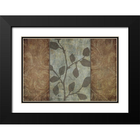 Rustic Leaves II Black Modern Wood Framed Art Print with Double Matting by Emery, Kristin