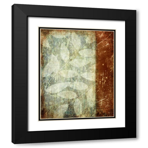 Rustic Leaves Black Modern Wood Framed Art Print with Double Matting by Emery, Kristin