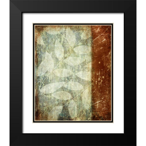 Rustic Leaves Black Modern Wood Framed Art Print with Double Matting by Emery, Kristin