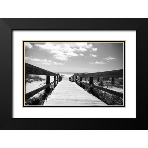 Docking The Clouds Black Modern Wood Framed Art Print with Double Matting by Colberg, Lisa