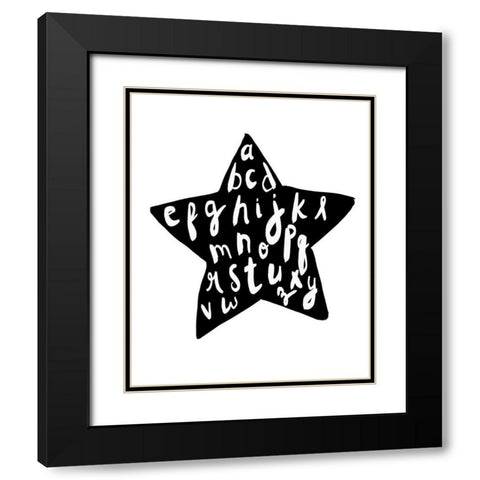 Alphabet star Black Modern Wood Framed Art Print with Double Matting by Straatsma, Leah