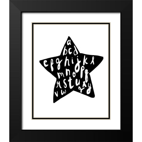 Alphabet star Black Modern Wood Framed Art Print with Double Matting by Straatsma, Leah