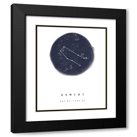 Gemini Black Modern Wood Framed Art Print with Double Matting by Straatsma, Leah