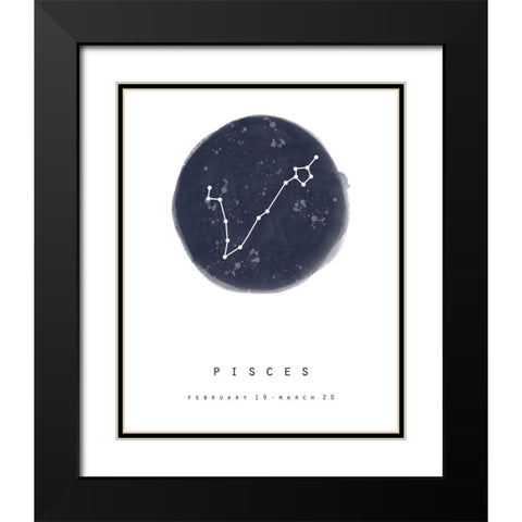 Pisces Black Modern Wood Framed Art Print with Double Matting by Straatsma, Leah