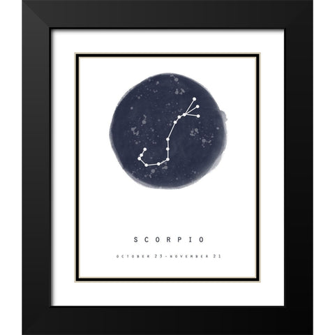 Scorpio Black Modern Wood Framed Art Print with Double Matting by Straatsma, Leah