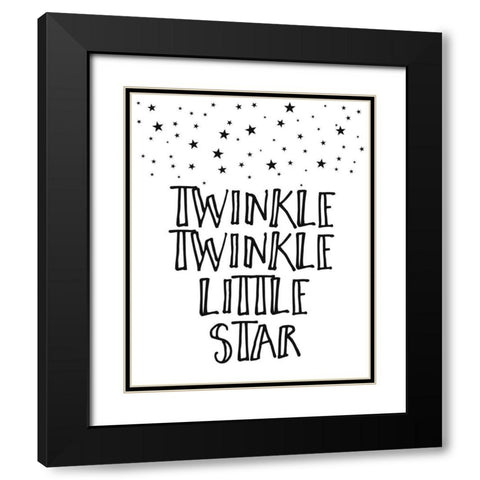 Twinkle Twinkle Little Star Black Modern Wood Framed Art Print with Double Matting by Straatsma, Leah