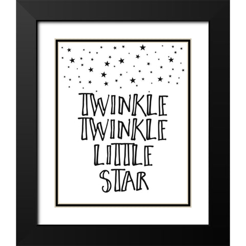 Twinkle Twinkle Little Star Black Modern Wood Framed Art Print with Double Matting by Straatsma, Leah