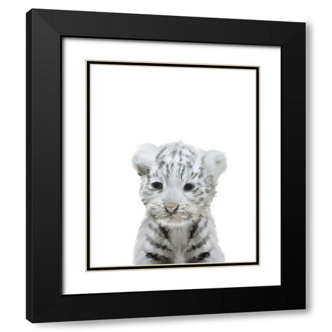 White Tiger Black Modern Wood Framed Art Print with Double Matting by Straatsma, Leah