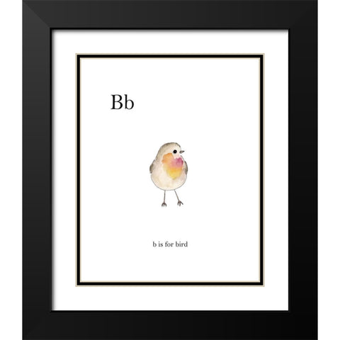 Bb Is For Bird Black Modern Wood Framed Art Print with Double Matting by Straatsma, Leah