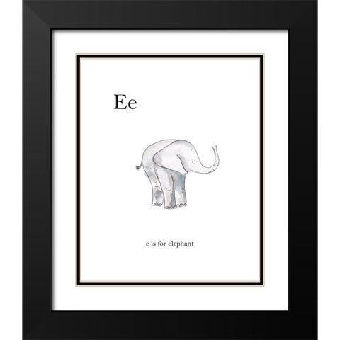 Ee Is For Elephant Black Modern Wood Framed Art Print with Double Matting by Straatsma, Leah