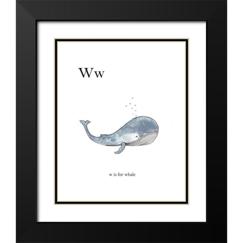 Ww Is For Whale Black Modern Wood Framed Art Print with Double Matting by Straatsma, Leah