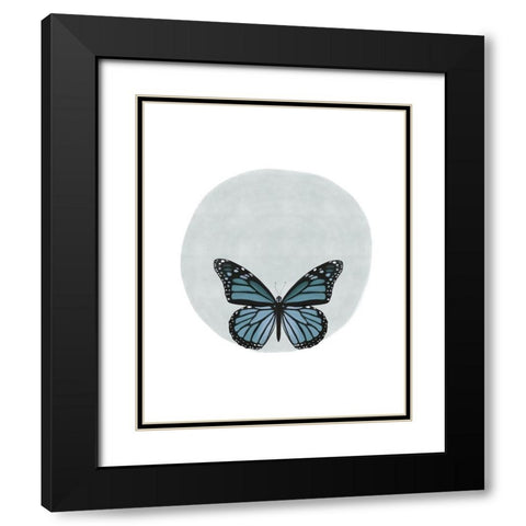 Butterfly Circle Black Modern Wood Framed Art Print with Double Matting by Straatsma, Leah