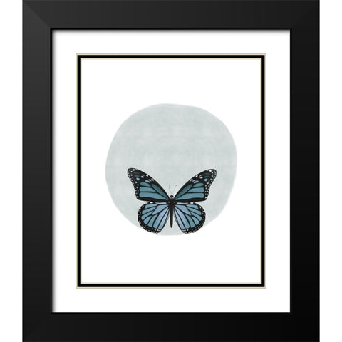 Butterfly Circle Black Modern Wood Framed Art Print with Double Matting by Straatsma, Leah