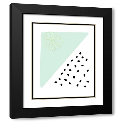 Mint and Gold Abstract Black Modern Wood Framed Art Print with Double Matting by Straatsma, Leah