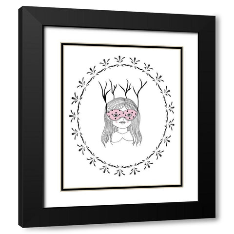 Woodland Girl Art Black Modern Wood Framed Art Print with Double Matting by Straatsma, Leah