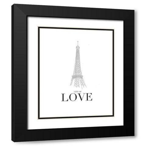 City Of Love Black Modern Wood Framed Art Print with Double Matting by Straatsma, Leah