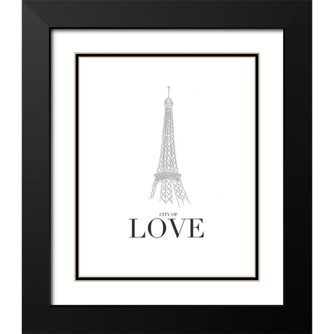 City Of Love Black Modern Wood Framed Art Print with Double Matting by Straatsma, Leah