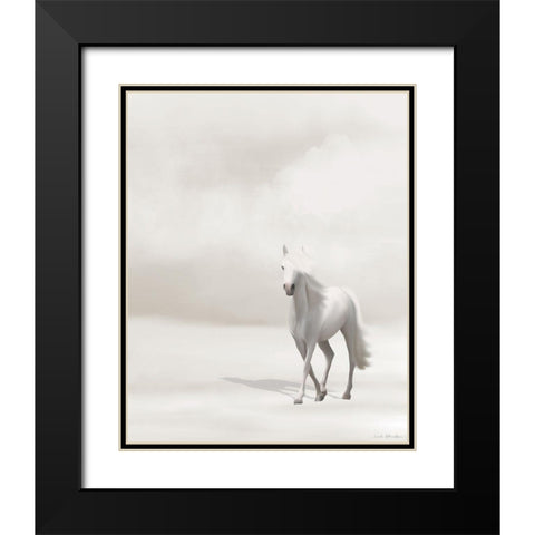 Horse on Beach Black Modern Wood Framed Art Print with Double Matting by Straatsma, Leah