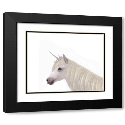 Pretty Unicorn Black Modern Wood Framed Art Print with Double Matting by Straatsma, Leah