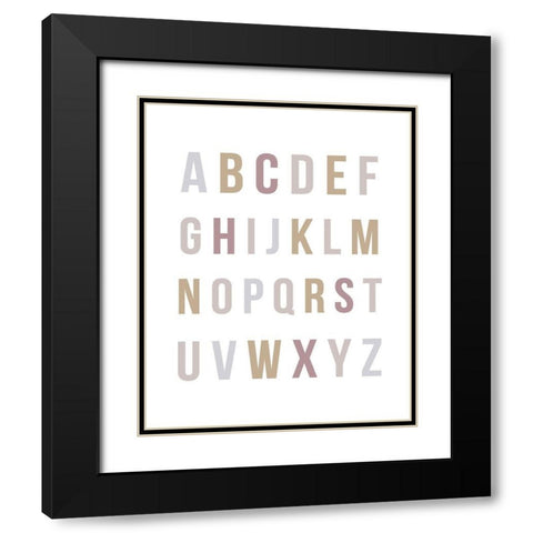 Rainbow Alphabet Black Modern Wood Framed Art Print with Double Matting by Straatsma, Leah