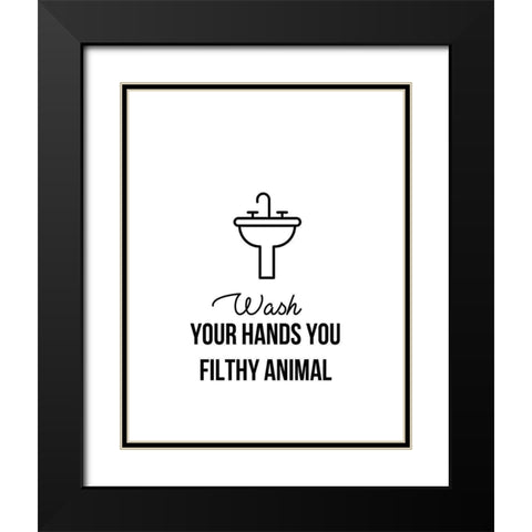 Wash Hands An Black Modern Wood Framed Art Print with Double Matting by Straatsma, Leah