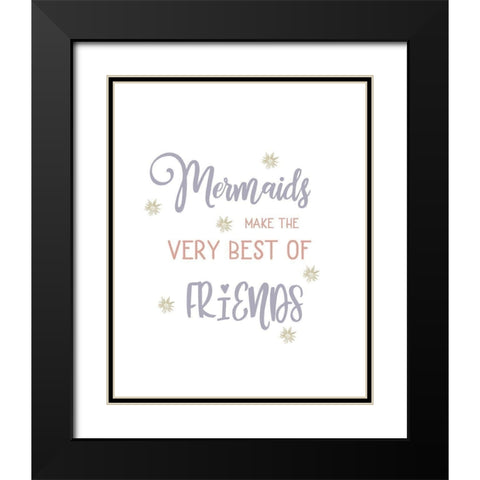 Mermaids Best Friends Black Modern Wood Framed Art Print with Double Matting by Straatsma, Leah