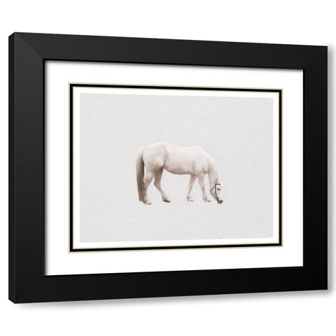 Horse Minimal Black Modern Wood Framed Art Print with Double Matting by Straatsma, Leah