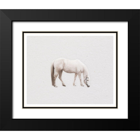 Horse Minimal Black Modern Wood Framed Art Print with Double Matting by Straatsma, Leah