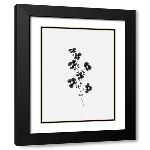 Black Watercolor Florals Black Modern Wood Framed Art Print with Double Matting by Straatsma, Leah
