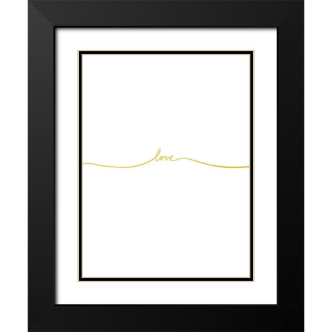 Love In Gold Black Modern Wood Framed Art Print with Double Matting by Straatsma, Leah