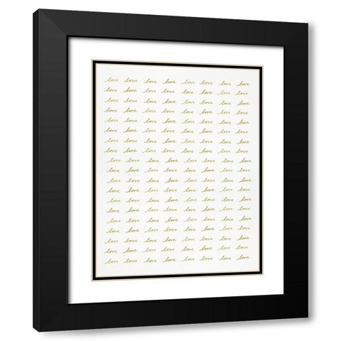 Love In Repeat Black Modern Wood Framed Art Print with Double Matting by Straatsma, Leah