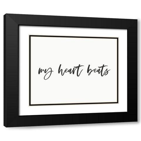 My Heart Beats 2 Black Modern Wood Framed Art Print with Double Matting by Straatsma, Leah