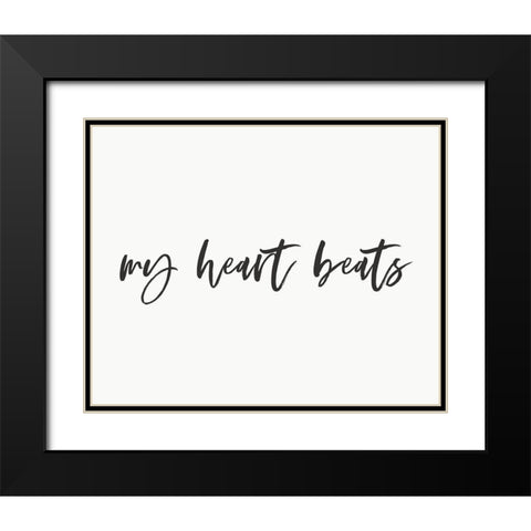 My Heart Beats 2 Black Modern Wood Framed Art Print with Double Matting by Straatsma, Leah