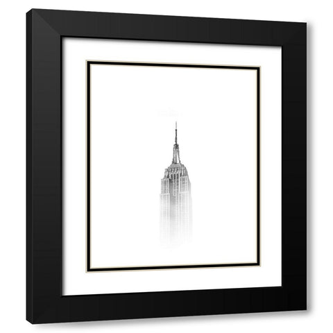 NYC Fog Black Modern Wood Framed Art Print with Double Matting by Straatsma, Leah