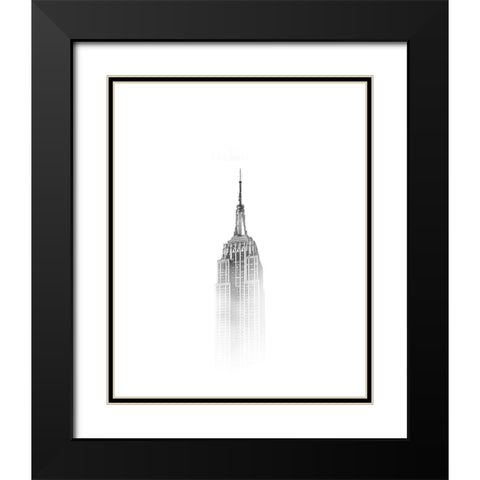 NYC Fog Black Modern Wood Framed Art Print with Double Matting by Straatsma, Leah