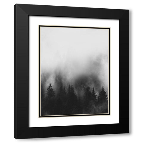 Trees and Smoke Black Modern Wood Framed Art Print with Double Matting by Straatsma, Leah