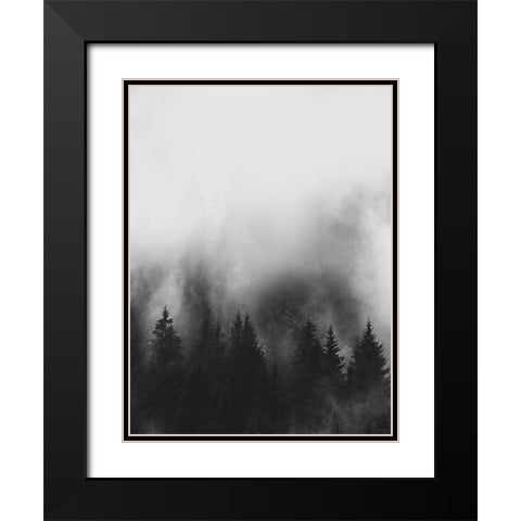Trees and Smoke Black Modern Wood Framed Art Print with Double Matting by Straatsma, Leah