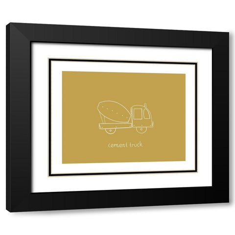 Cement Truck Mustard Black Modern Wood Framed Art Print with Double Matting by Straatsma, Leah