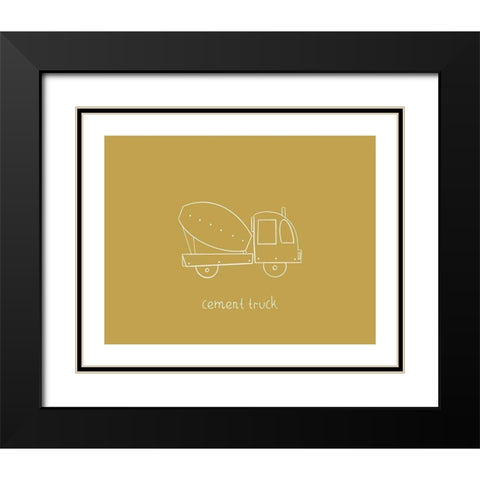 Cement Truck Mustard Black Modern Wood Framed Art Print with Double Matting by Straatsma, Leah