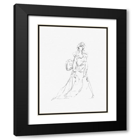 Victorian Lady With Bow Black Modern Wood Framed Art Print with Double Matting by Straatsma, Leah