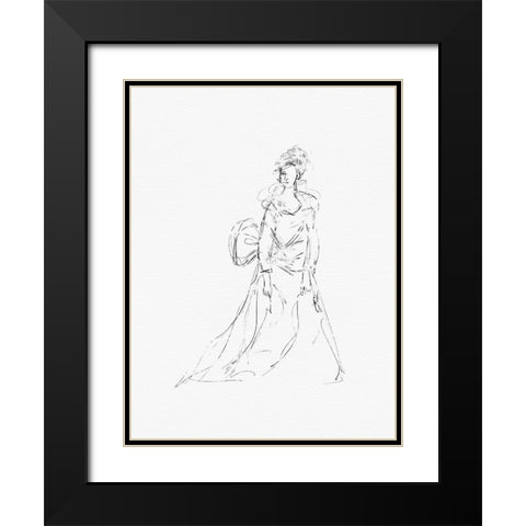 Victorian Lady With Bow Black Modern Wood Framed Art Print with Double Matting by Straatsma, Leah