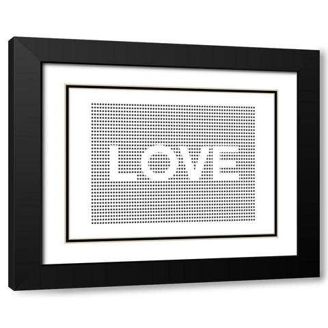 Love Dots Black Modern Wood Framed Art Print with Double Matting by Straatsma, Leah