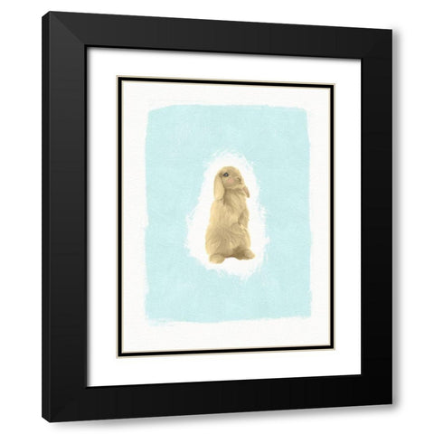 Fluffy Bunny Black Modern Wood Framed Art Print with Double Matting by Straatsma, Leah