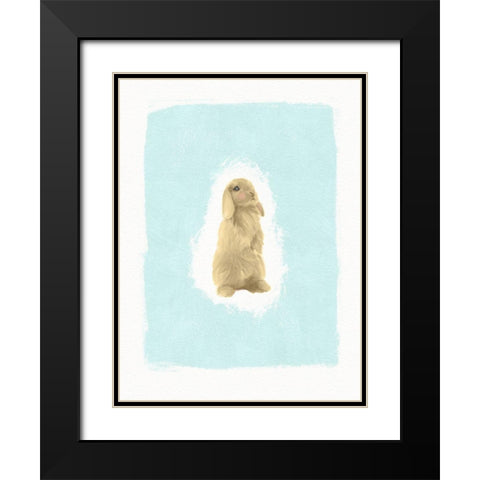 Fluffy Bunny Black Modern Wood Framed Art Print with Double Matting by Straatsma, Leah
