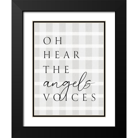 Oh Hear Plaid Black Modern Wood Framed Art Print with Double Matting by Straatsma, Leah