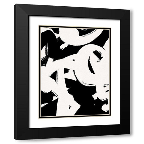 Confusion Black Modern Wood Framed Art Print with Double Matting by Straatsma, Leah