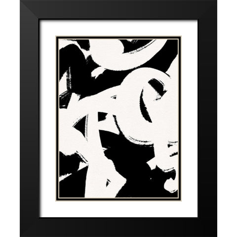 Confusion Black Modern Wood Framed Art Print with Double Matting by Straatsma, Leah