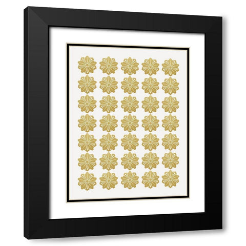 Gilded Flowers Black Modern Wood Framed Art Print with Double Matting by Straatsma, Leah