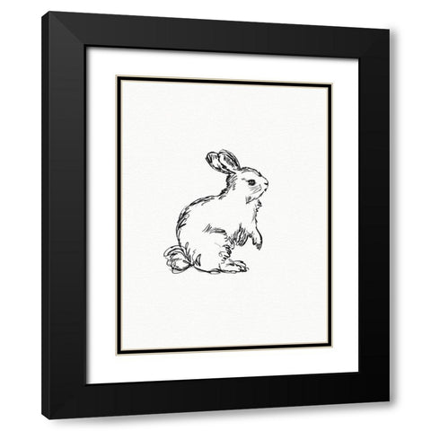 Vintage Hare Black Modern Wood Framed Art Print with Double Matting by Straatsma, Leah