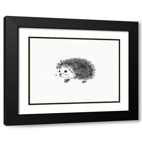 Hedgehog Black Modern Wood Framed Art Print with Double Matting by Straatsma, Leah